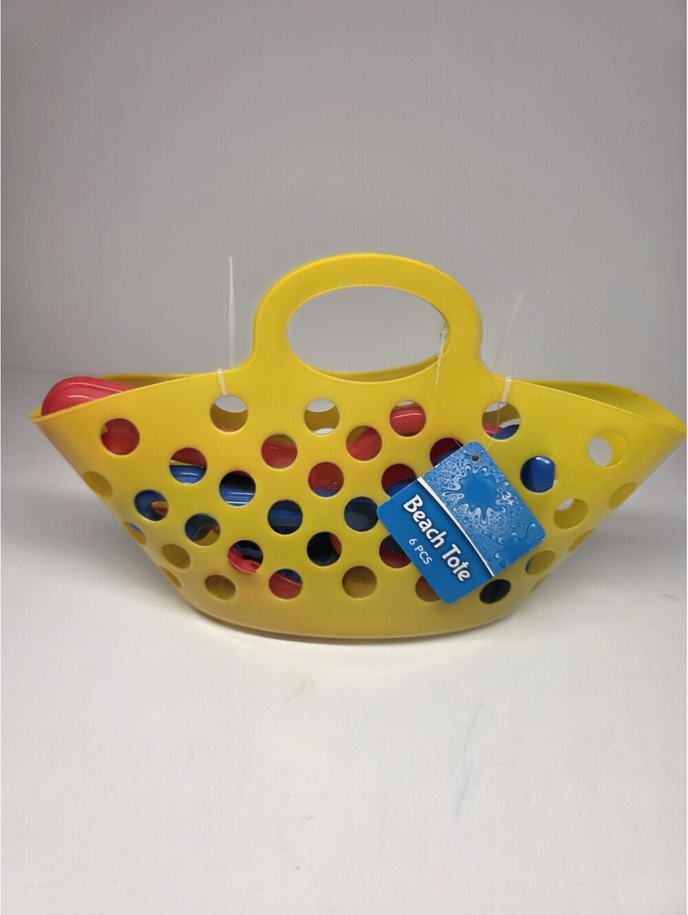 6-Piece Beach Tote with Sand Toys Set in assorted Colors - Picture 1 of 5